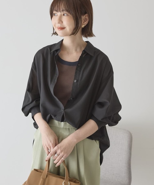 【イージーケア・UVカット】シアーラウンドシャツ