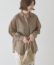 【イージーケア・UVカット】シアーラウンドシャツ