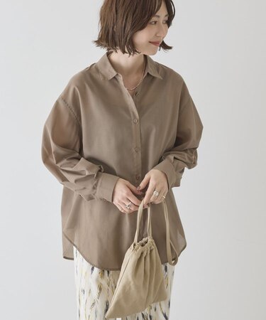 【イージーケア・UVカット】シアーラウンドシャツ