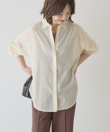 【イージーケア・UVカット】シアーラウンドシャツ