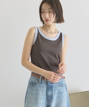 【抗菌防臭】バイカラーテレコタンクトップ