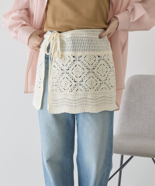 クロシェニット巻きスカート