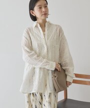 レースパッチワークシャツ
