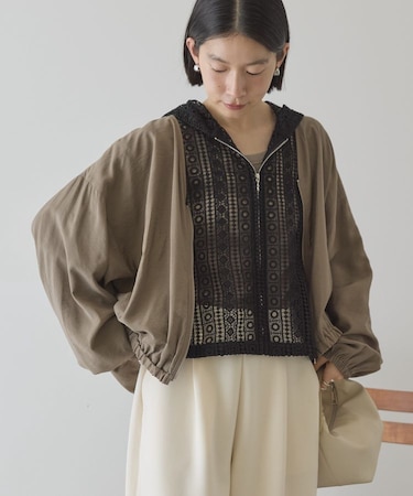 【UVカット+接触冷感】Vネックドルマンブルゾン