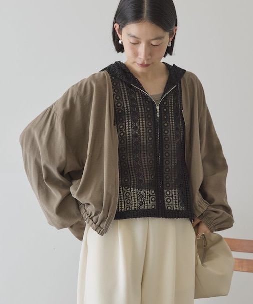 【UVカット+接触冷感】Vネックドルマンブルゾン