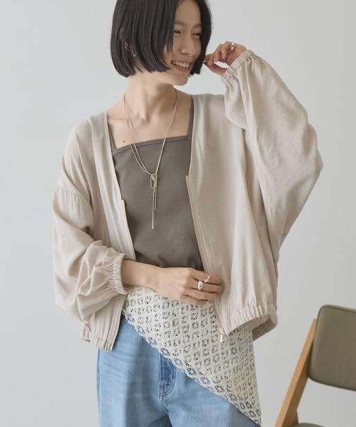【UVカット+接触冷感】Vネックドルマンブルゾン
