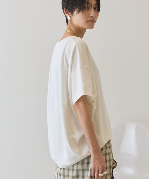 【接触冷感+UVカット】半袖コクーンカットプルオーバー