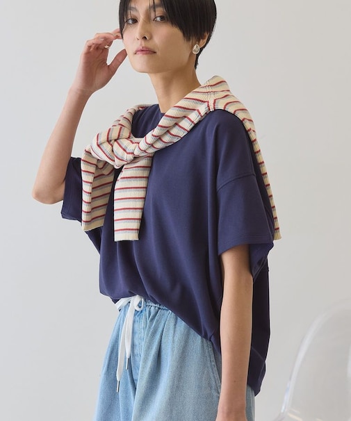 【接触冷感+UVカット】半袖コクーンカットプルオーバー