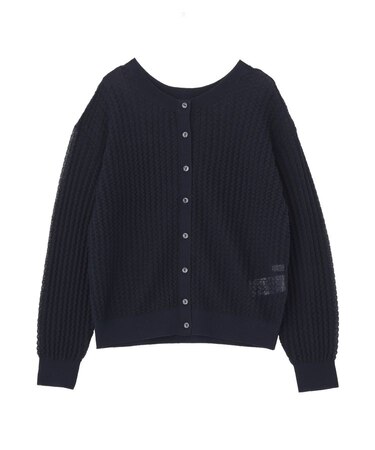 【前後2WAY】透かし編みニットカーディガン