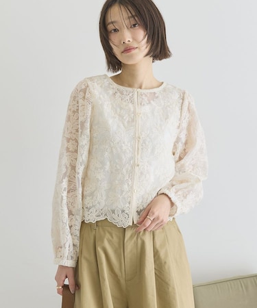 【前後2WAY】シアーレースブラウス