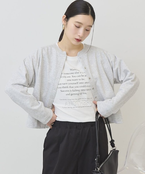 リングドットボタンカーディガン