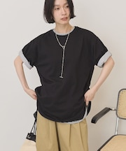 裾ラウンドTシャツ