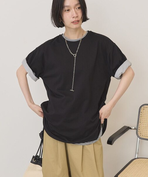 裾ラウンドTシャツ