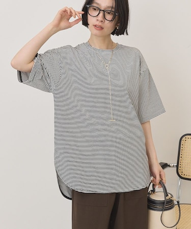 裾ラウンドTシャツ