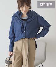 スカーフセットデニムシャツ