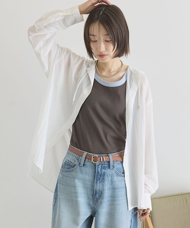 ナイロンフーディーシャツ