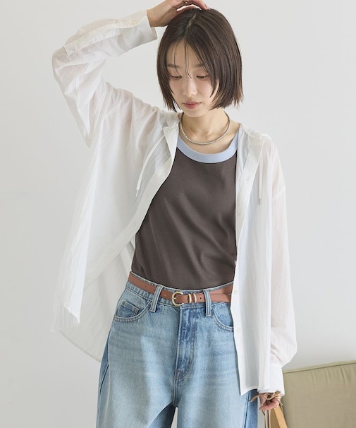 ナイロンフーディーシャツ