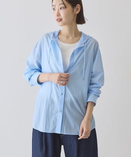 ナイロンフーディーシャツ