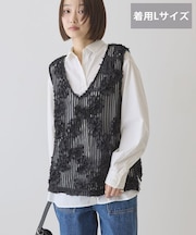 【選べる丈】Vネックレースベスト