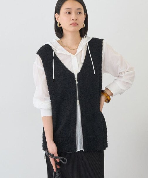 ダブルZIPシャギーニットベスト