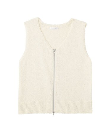 ダブルZIPシャギーニットベスト