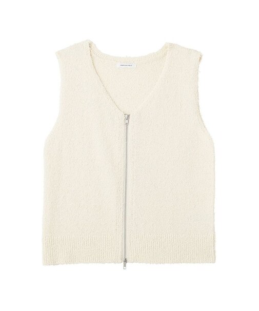 ダブルZIPシャギーニットベスト