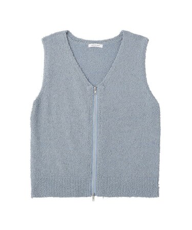ダブルZIPシャギーニットベスト