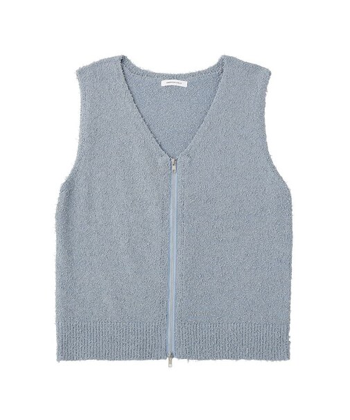ダブルZIPシャギーニットベスト
