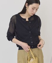 シアーリブニットカーディガン