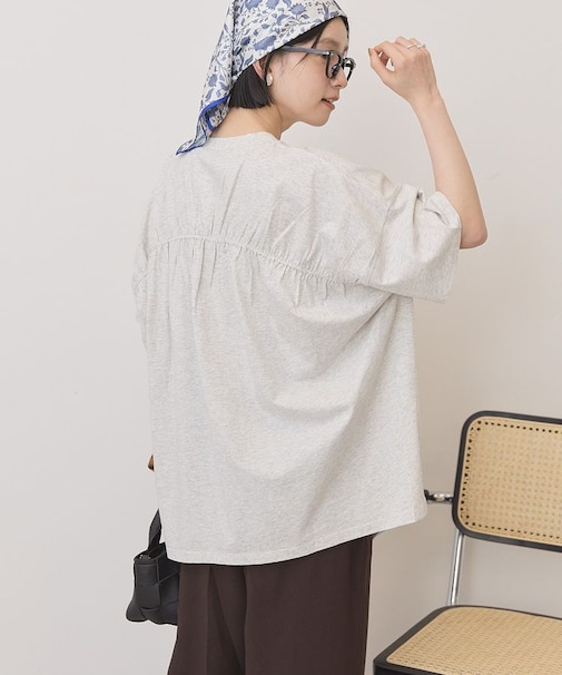 バックギャザーコクーンカットプルオーバー