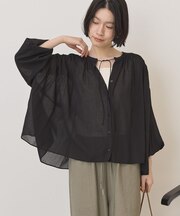 スキッパーギャザーブラウス