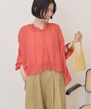 スキッパーギャザーブラウス