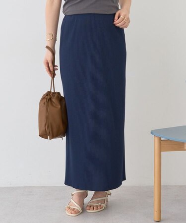 【UVカット】針抜きリブタイトスカート