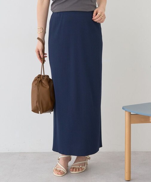 【UVカット】針抜きリブタイトスカート