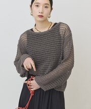 刺繍メッシュプルオーバー