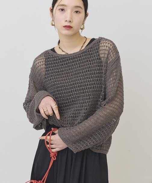 刺繍メッシュプルオーバー