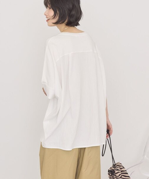 【接触冷感】異素材コクーンプルオーバー