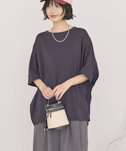 【接触冷感】異素材コクーンプルオーバー