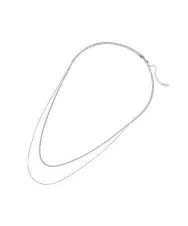 【ステンレス】モールライクチェーン2連ネックレス