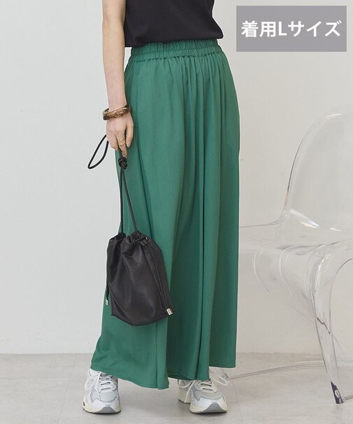 【接触冷感・UVカット】【選べる丈】ギャザースカーチョ【WEB限定カラー有り】