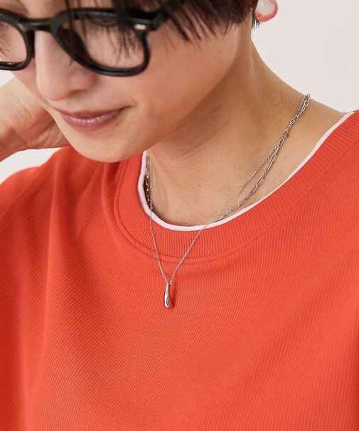 【ステンレス】ドロップトップ２連ネックレス