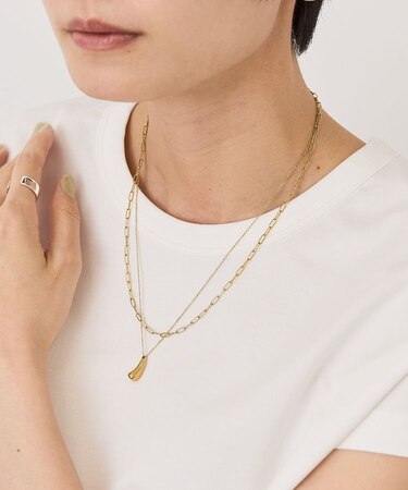 【ステンレス】ドロップトップ２連ネックレス