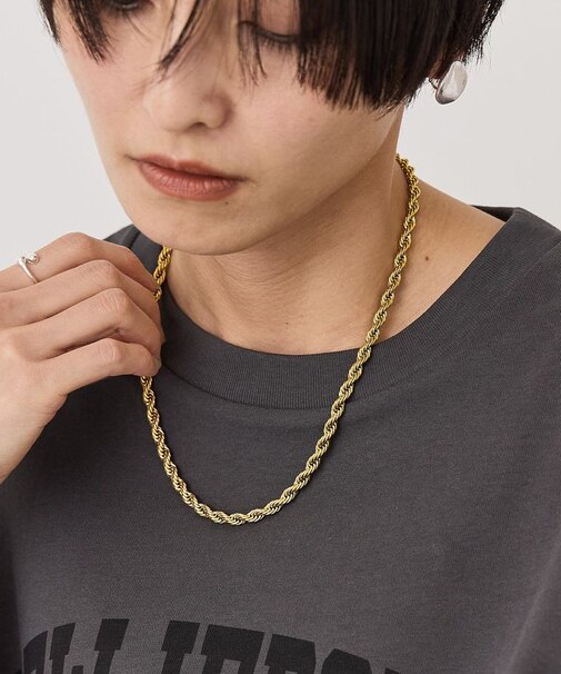 【ステンレス】ツイストチェーンネックレス