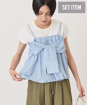 【2点セット】ノースリーブTシャツ＋ビスチェ