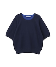 【接触冷感・UVカット】バイカラースウェットライクニット