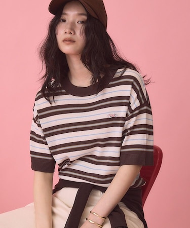 【PENNEY'S】レトロボーダー半袖ニット