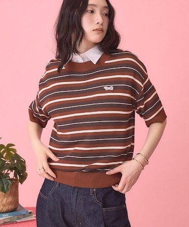 【PENNEY'S】レトロボーダー半袖ニット