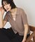 襟付きスキッパー半袖ニットポロ