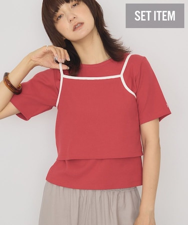 【2点セット】配色キャミ+Tシャツ