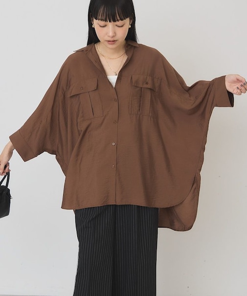 【WEB限定】接触冷感Wポケットシャツチュニック
